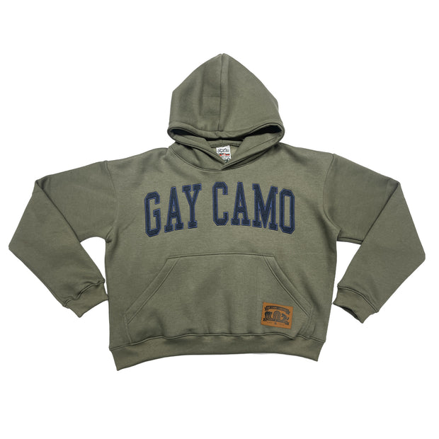 GAY CAMO CROPPED HOODIE